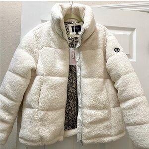 Jessica Simpson NWT Sherpa Jacket w/leopard print inside